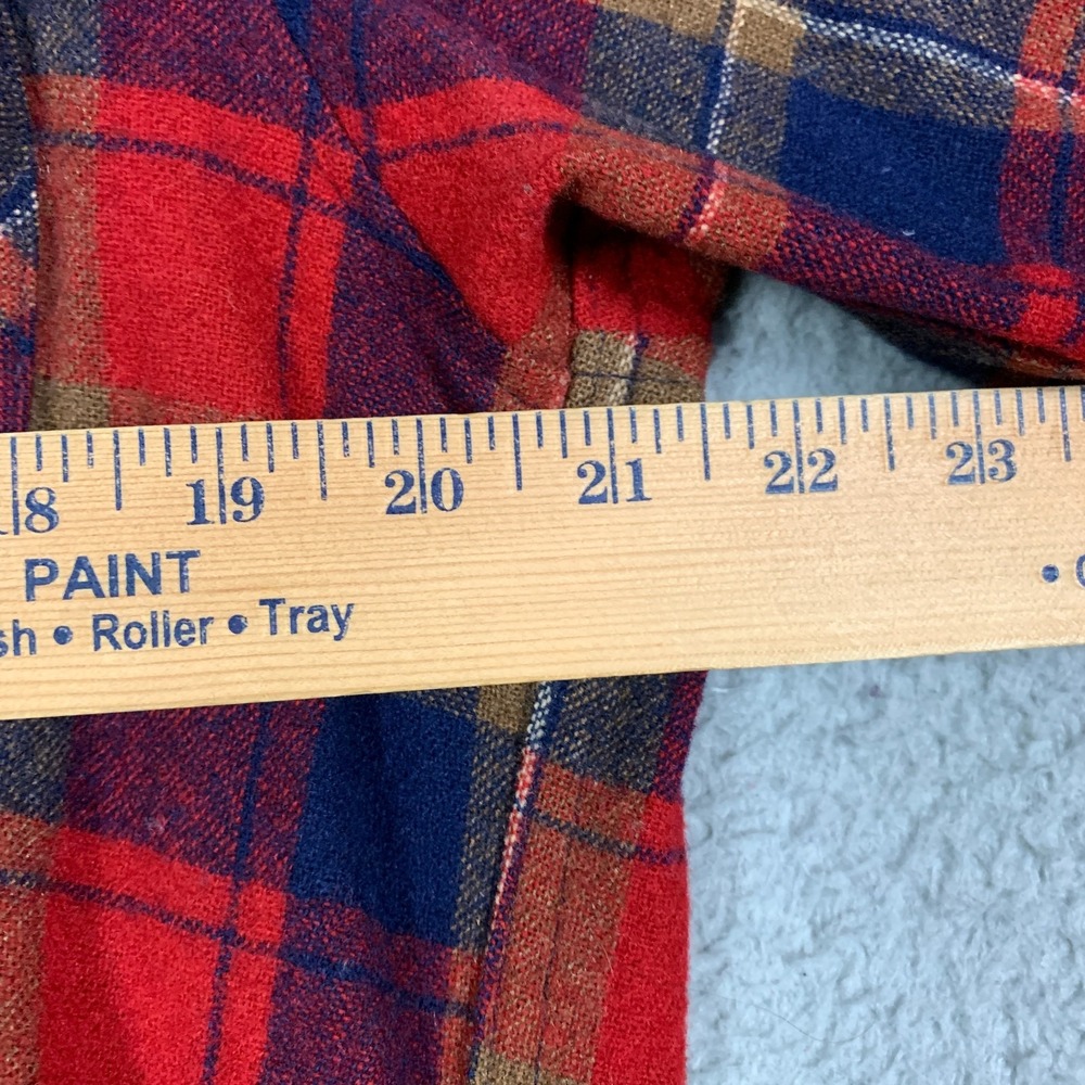 Vintage Pendleton Board Shirt Mens Large L Flannel Plaid Virgin Wool 60s 70s VTG - Picture 5 of 7